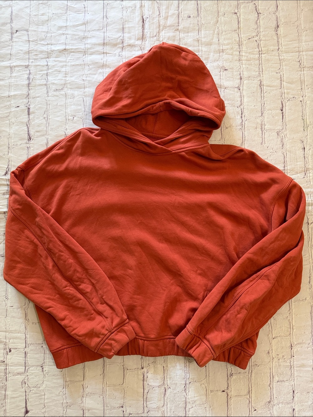 Lululemon Relaxed Cropped Hoodie Canyon Orange French Terry Medium - Picture 3 of 11